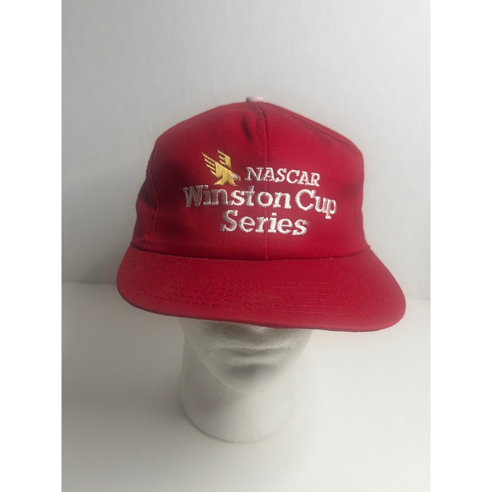 Vintage NASCAR Winston Cup Series Snapback Hat Red Made in USA Racing Cap